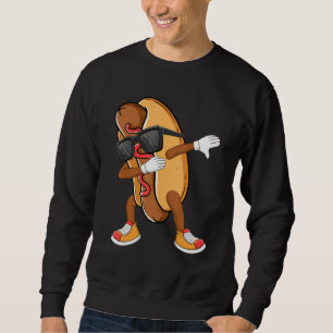 Dabbing Hot Dog Wearing Sunbril Dab Dance Girls Trui
