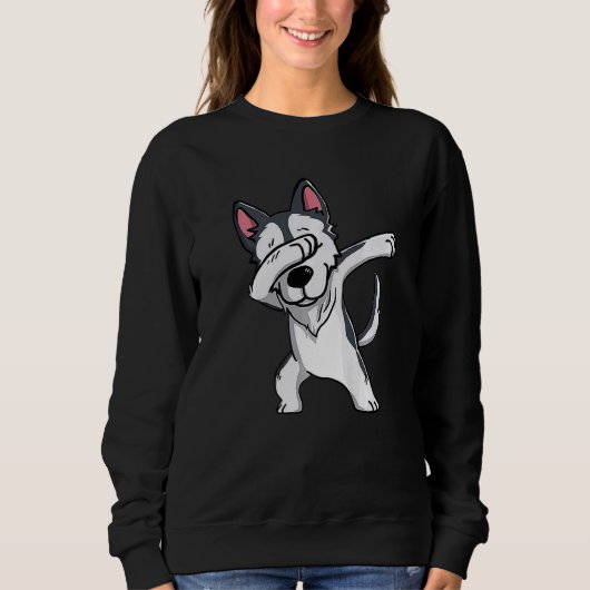 Dabbing Husky Dog Dab Dance Trui (Voorkant)