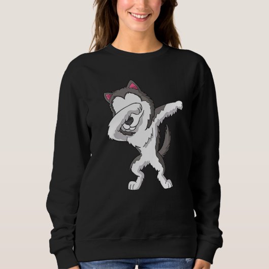 Dabbing Husky Dog Dab Dance Trui (Voorkant)