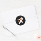 Dabbing Husky Husky Honden Pups Grappig Dansen Ronde Sticker (Envelop)