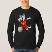 Dabbing Husky Macedonia Volleyball Fans Macedoni T-shirt (Voorkant)