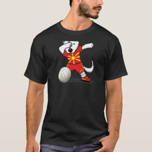 Dabbing Husky Macedonië Volleybalfans Macedonië T-shirt