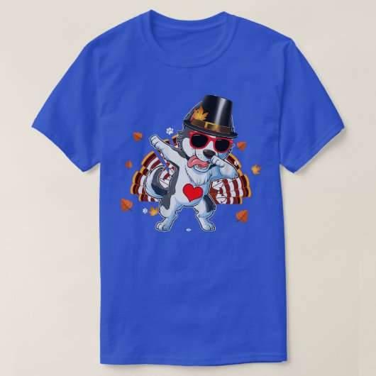 Dabbing Husky Thanksgiving Day Dog Pilgrim Boys Ki T-shirt (Design voorkant)
