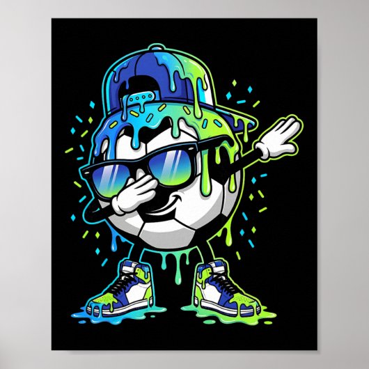 Dabbing IJscrème Spikkels Voetbal Drip Jongens Kid Poster (Voorkant)