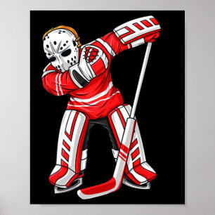 Dabbing ijshockeyspeler Fun Boys Meisjes Kinder sc Poster