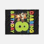 Dabbing in mijn 8e verjaardag vos acht jaar oud b fleece deken (Voorkant (Horizontaal))