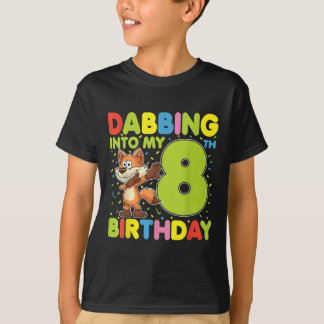 Dabbing in mijn 8e verjaardag vos acht jaar oud b t-shirt