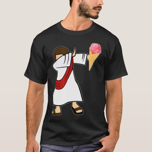 Dabbing Jesus Ice Cream Lovers Summer Beach Treat T-shirt (Voorkant)