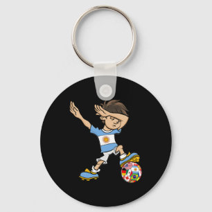 Dabbing Jongen Argentinië Voetbalshirt Nationale V Sleutelhanger