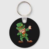 Dabbing Kabouter St. Patrick's Day Dab Jongens Mei Sleutelhanger (Achterkant)