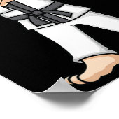 Dabbing Karate Boy Funny Martial Arts Cartoon Desi Poster (Hoek)