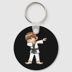 Dabbing Karate Boy Funny Martial Arts Cartoon Desi Sleutelhanger