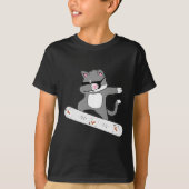 Dabbing Kat Snowboard Snowboarden Kitty Cats Manne T-shirt (Voorkant)