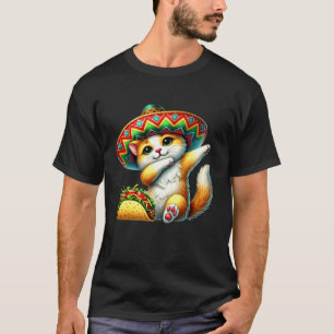 Dabbing Kat Taco Cinco de Mayo Mexicaans Feest Kin T-shirt