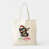 Dabbing Keeshond Zonnebril Schattige Kerst Tote Bag (Achterkant)