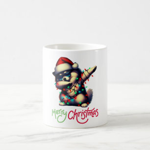 Dabbing Keeshond Zonnebril Schattige op kerst Koffiemok