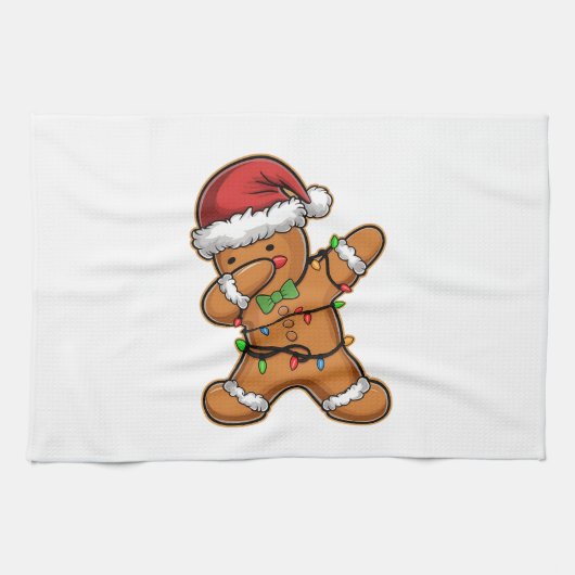 Dabbing Kerstboom Licht Kerstmis Theedoek (Horizontaal)