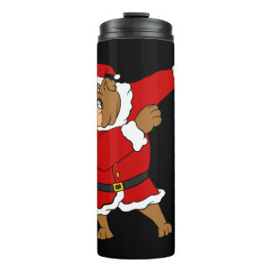 Dabbing Kerstbulldog Funny Cute Kersthond Thermosbeker