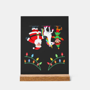 Dabbing Kerstman Elf Eenhoorn Kerst Kinderen Jonge Acryl Bord