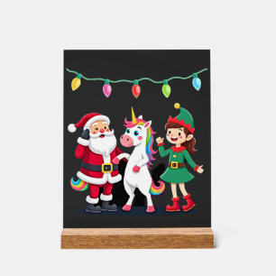 Dabbing Kerstman Elf Eenhoorn Kerst Kinderen Jonge Acryl Bord