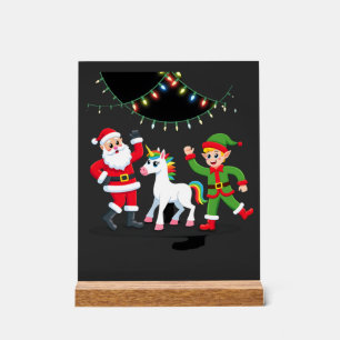 Dabbing Kerstman Elf Eenhoorn Kerst Kinderen Jonge Acryl Bord
