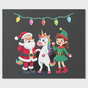 Dabbing Kerstman Elf Eenhoorn Kerst Kinderen Jonge Cadeaupapier