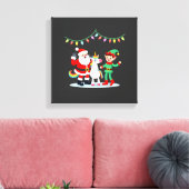 Dabbing Kerstman Elf Eenhoorn Kerst Kinderen Jonge Canvas Afdruk (Insitu (Woonkamer))