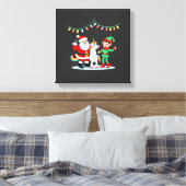 Dabbing Kerstman Elf Eenhoorn Kerst Kinderen Jonge Canvas Afdruk (Insitu (Slaapkamer))