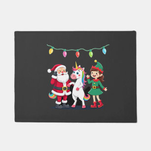 Dabbing Kerstman Elf Eenhoorn Kerst Kinderen Jonge Deurmat