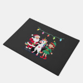Dabbing Kerstman Elf Eenhoorn Kerst Kinderen Jonge Deurmat (Schuin)