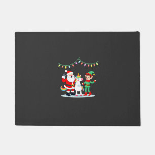 Dabbing Kerstman Elf Eenhoorn Kerst Kinderen Jonge Deurmat