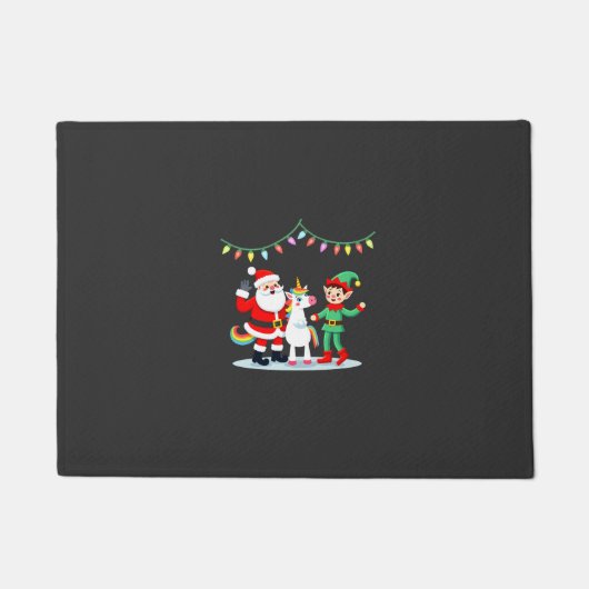 Dabbing Kerstman Elf Eenhoorn Kerst Kinderen Jonge Deurmat (Voorkant)