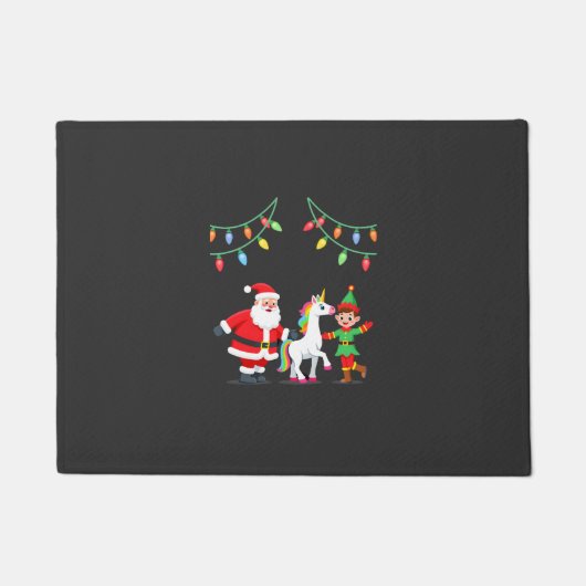 Dabbing Kerstman Elf Eenhoorn Kerst Kinderen Jonge Deurmat (Voorkant)