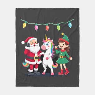 Dabbing Kerstman Elf Eenhoorn Kerst Kinderen Jonge Fleece Deken