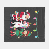 Dabbing Kerstman Elf Eenhoorn Kerst Kinderen Jonge Fleece Deken (Voorkant (Horizontaal))