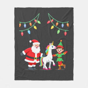 Dabbing Kerstman Elf Eenhoorn Kerst Kinderen Jonge Fleece Deken