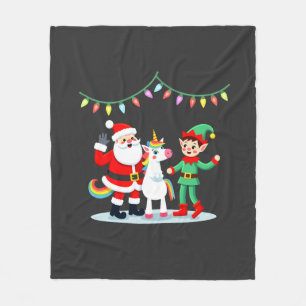 Dabbing Kerstman Elf Eenhoorn Kerst Kinderen Jonge Fleece Deken