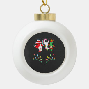 Dabbing Kerstman Elf Eenhoorn Kerst Kinderen Jonge Keramische Bal Ornament