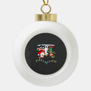 Dabbing Kerstman Elf Eenhoorn Kerst Kinderen Jonge Keramische Bal Ornament