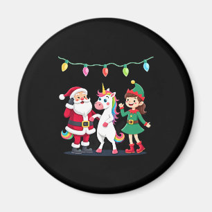 Dabbing Kerstman Elf Eenhoorn Kerst Kinderen Jonge Magneet