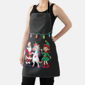 Dabbing Kerstman Elf Eenhoorn Kerst Kinderen Jonge Schort (Insitu)