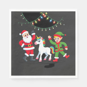 Dabbing Kerstman Elf Eenhoorn Kerst Kinderen Jonge Servet