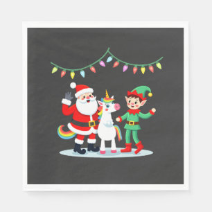 Dabbing Kerstman Elf Eenhoorn Kerst Kinderen Jonge Servet