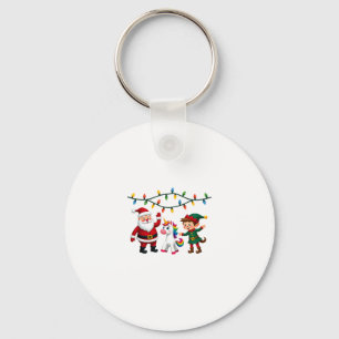 Dabbing Kerstman Elf Eenhoorn Kerst Kinderen Jonge Sleutelhanger