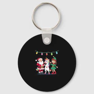Dabbing Kerstman Elf Eenhoorn Kerst Kinderen Jonge Sleutelhanger