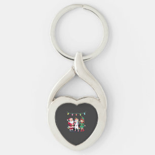 Dabbing Kerstman Elf Eenhoorn Kerst Kinderen Jonge Sleutelhanger