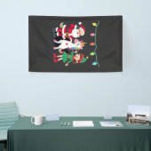 Dabbing Kerstman Elf Eenhoorn Kerst Kinderen Jonge Spandoek (Beurs)