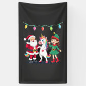 Dabbing Kerstman Elf Eenhoorn Kerst Kinderen Jonge Spandoek (Verticaal)