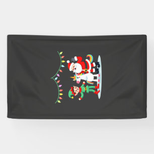 Dabbing Kerstman Elf Eenhoorn Kerst Kinderen Jonge Spandoek