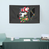 Dabbing Kerstman Elf Eenhoorn Kerst Kinderen Jonge Spandoek (Beurs)